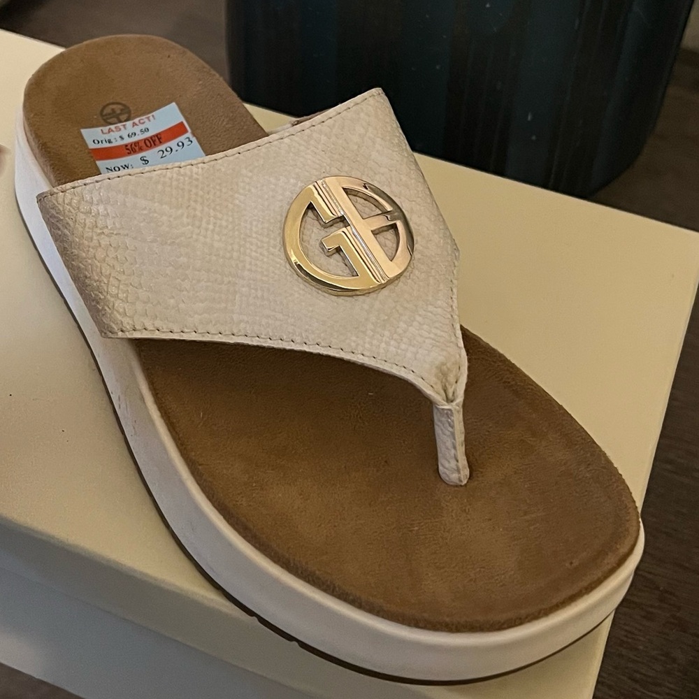Giani Bernini Cream Slide Sandals
